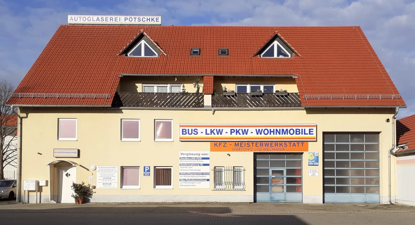 Werkstattgebäude der Autoglaserei Pötschke in Bautzen